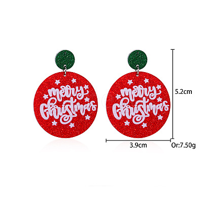 Christmas Alloy Dangle Stud Earrings FS-WGC5D36-17-1