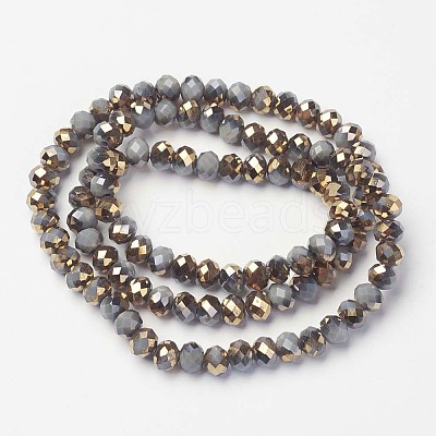 Electroplate Opaque Glass Beads Strands EGLA-A034-P2mm-O16-1