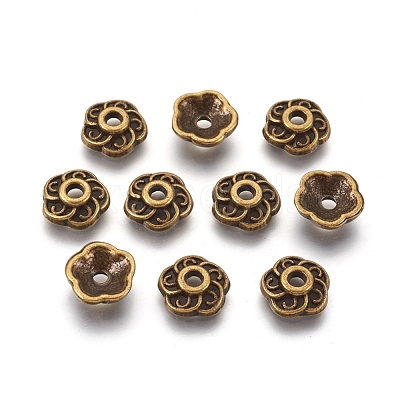 Tibetan Style Alloy Bead Caps MLF0459Y-NF-1