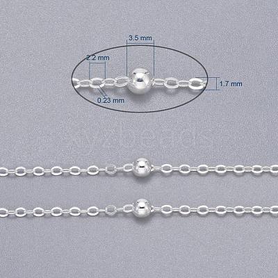 Brass Flat Oval Cable Chains X-CHC018Y-S-1