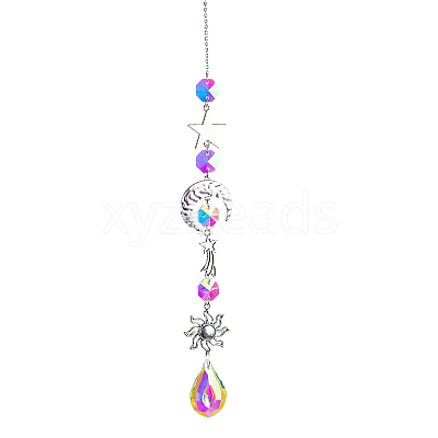 Iron Big Pendant Decorations DJEW-PW0007-02D-1