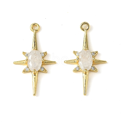 Brass Micro Pave Cubic Zirconia Pendants KK-M277-08G-04-1
