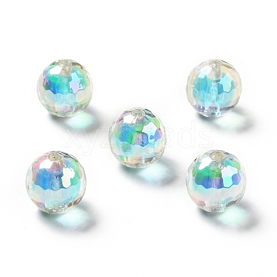 Two Tone UV Plating Rainbow Iridescent Acrylic Beads TACR-D010-03B-02-1