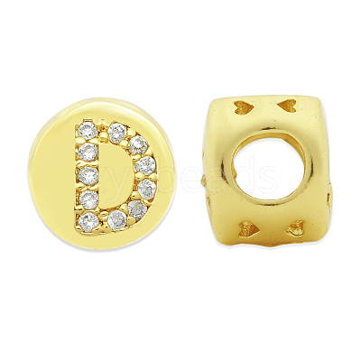 Brass Micro Pave Clear Cubic Zirconia Beads KK-T030-LA843-DX3-1