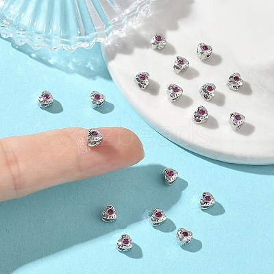 SHEGRACE Brass Magenta Cubic Zirconia Beads XGRQ4H633-681P-B-1