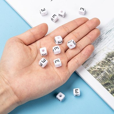 Letter Acrylic European Large Hole Beads X-OPDL-R050-10mm-E-1