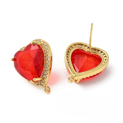 Rack Plating Brass Rhinestone Stud Earring Finding KK-C023-03A-1