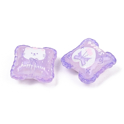 Printed Acrylic Beads OACR-D041-02B-1