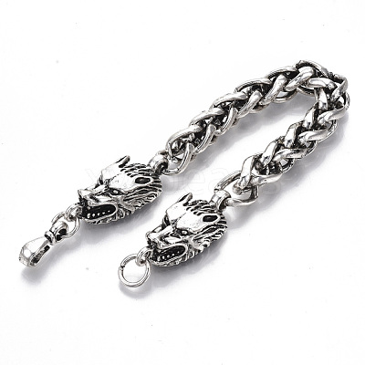 Men's Alloy Wheat Chain Bracelets BJEW-T014-07AS-1