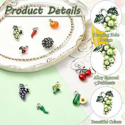10Pcs 10 Styles Alloy Enamel Charms FIND-CJ0005-68-1