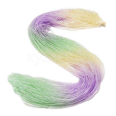 Transparent Gradient Color Glass Beads Strands GLAA-G101-2mm-03-1