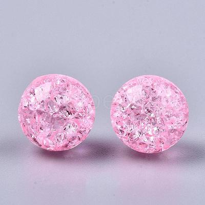 Transparent Crackle Acrylic Round Beads Strands CCG-R002-12mm-05-1