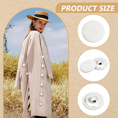 100Pcs Cloth Shank Buttons BUTT-NB0001-72A-01-1
