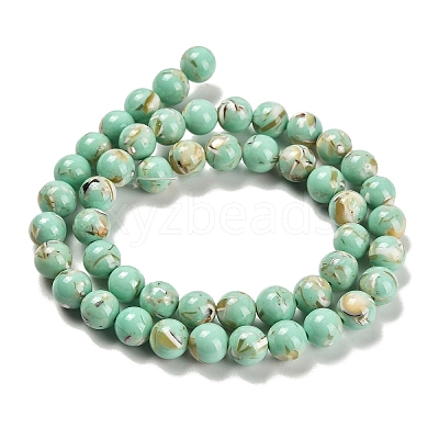 Assembled Synthetic Stone and Trochus Shell Beads Strands G-B128-08C-02-1