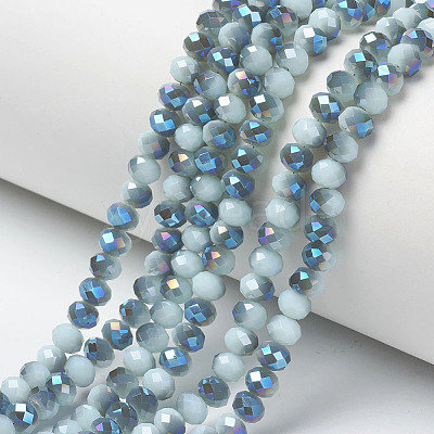 Electroplate Opaque Solid Color Glass Beads Strands EGLA-A034-P4mm-I05-1