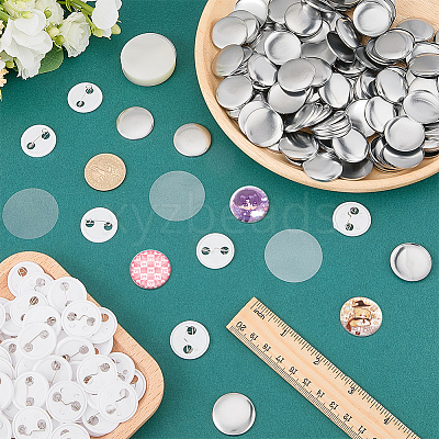 Flat Round Sublimation Blank Badge Button Parts IFIN-WH0011-79A-1