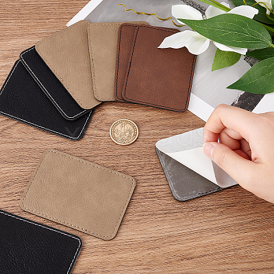 9Pcs 3 Colors Imitation Leather Laserable Label Tags DIY-FG0003-46-1