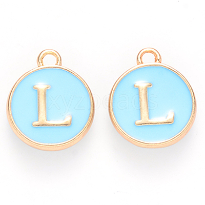 Golden Plated Alloy Enamel Charms X-ENAM-S118-04L-1