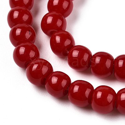 Opaque Solid Color Glass Beads Strands LS-GLAA-T032-P4mm-10-1