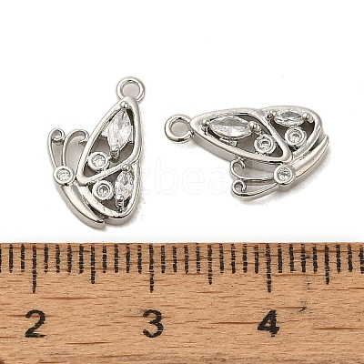 Brass Micro Pave Cubic Zirconia Pendants ZIRC-P113-02P-1-1