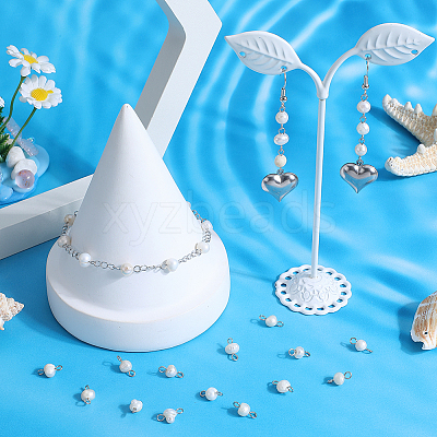 Natural Cultured Freshwater Pearl Potato Connector Charms PALLOY-SC00013-1