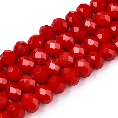 Opaque Solid Color Imitation Jade Glass Beads Strands EGLA-A044-P6mm-D15-1