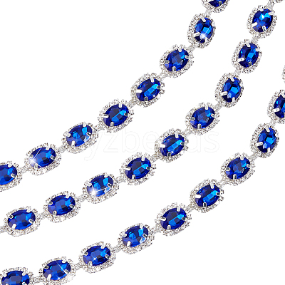 1 Yard Brass Glass Rhinestone Chains KK-NB0003-96B-1
