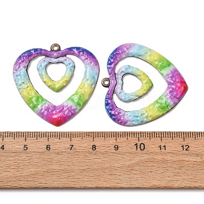 Rainbow Color Printed Iron Pendants RN-CBA3547-03C-1