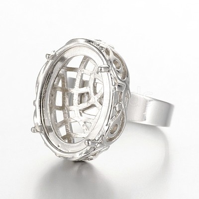 Adjustable Brass Filigree Ring Setting Components MAK-J007-51P-1