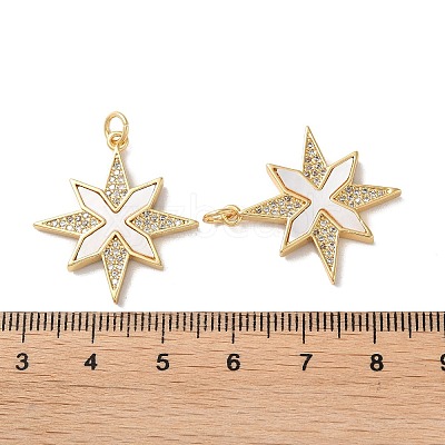 Brass Micro Pave Cubic Zirconia Pendants KK-B083-25D-G-1