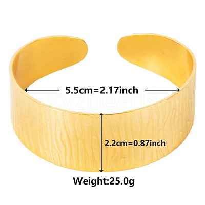 Stylish European and American Texture 304 Stainless Steel Cuff Bangles for Women WY3767-2-1