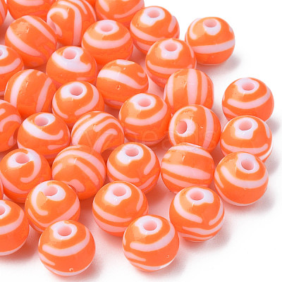 Opaque Striped Acrylic Beads MACR-S373-27A-04-1