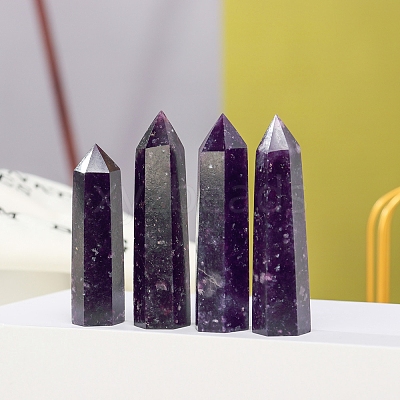 Tower Natural Lepidolite/Purple Mica Stone Home Display Decoration PW-WG15957-02-1