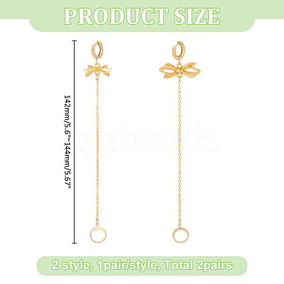 2Piar 201 & 304 Stainless Steel Hoop Earrings EJEW-WR00004-1