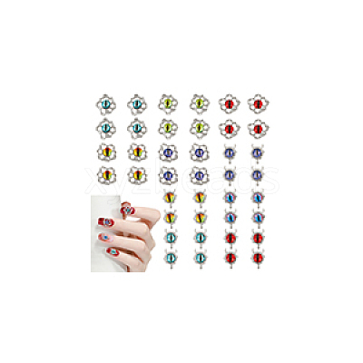 40Pcs 10 Styles Evil Eye Resin & Glass Cabochons MRMJ-GA0001-21-1