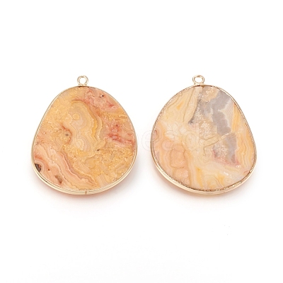 Natural Crazy Agate Pendants G-E526-09K-1