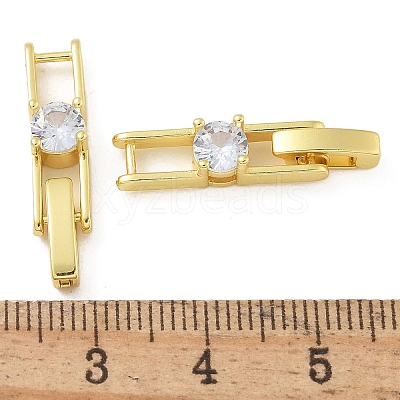 Rack Plating Brass Micro Pave Cubic Zirconia Watch Band Clasps KK-A234-016G-02-1