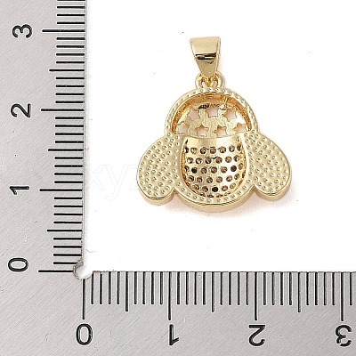 Brass Micro Pave Clear Cubic Zirconia Pendants KK-I712-27G-1