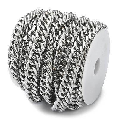 Tarnish Resistant 304 Stainless Steel Cuban Link Chains CHS-E030-04B-P-1