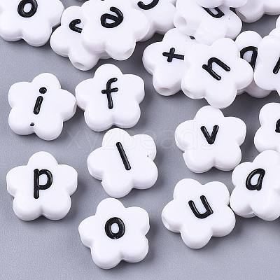 Opaque Spray Painted Acrylic Beads X-SACR-N009-21-1
