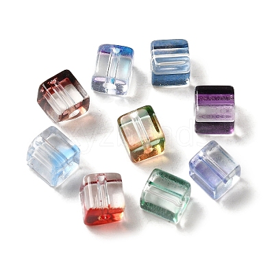 Two Tone Transparent Glass Beads GLAA-NH0001-03-1