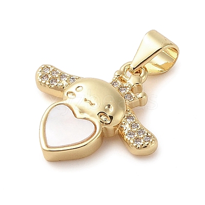 Brass Micro Pave Clear Cubic Zirconia Pendants KK-I712-56A-G-1