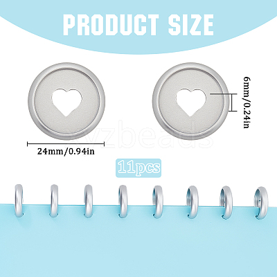 Hollow Heart ABS Plastic Loose Leaf Ring Round Binder Discs KY-SP0001-21A-02-1