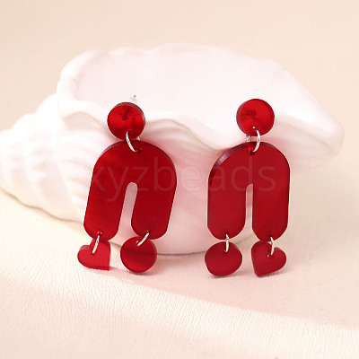 Arch Acrylic Dangle Stud Earrings FS-WGB34A3-24-1