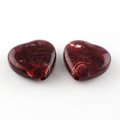 Heart Imitation Gemstone Acrylic Beads OACR-R018-03-1
