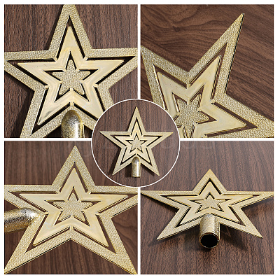Star Plastic Christmas Tree Topper Ornaments AJEW-WH20004-17A-1