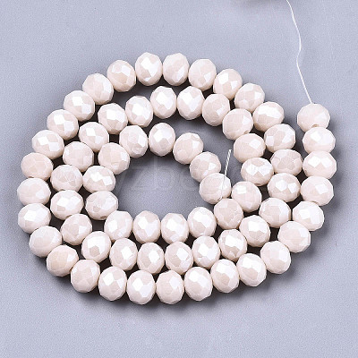 Electroplate Glass Beads Strands X-EGLA-A034-P8mm-A19-1