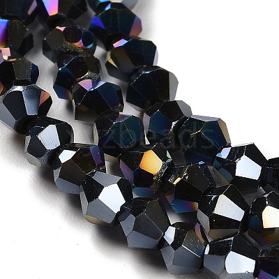 Transparent Electroplate Glass Beads Strands GLAA-F029-4mm-A02-1