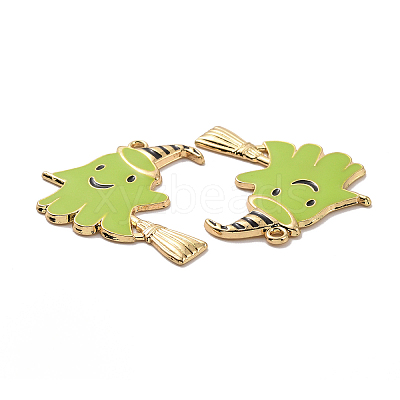 Halloween Theme Rack Plating Alloy Enamel Pendants PALLOY-O109-49LG-1