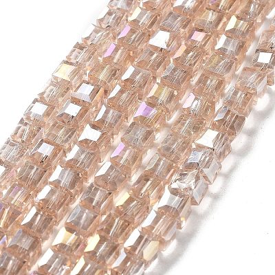 Electroplate Glass Beads Strands EGLA-D018-6x6mm-75-1